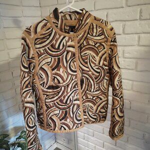 Silkland Ladies Silk Tan, Brown & Black Lightweight Quilted Jacket